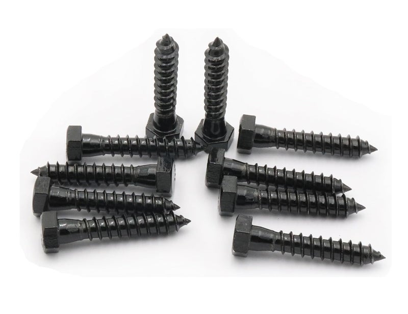 LBY 10pcs Lag Screws, 3/8" x 2" Hex Head Lag Screws Bolts (with Washers), Heavy-Duty Wood Screws for Decking & Structural Fastening, 304 Stainless Steel, (Black) - Image 4
